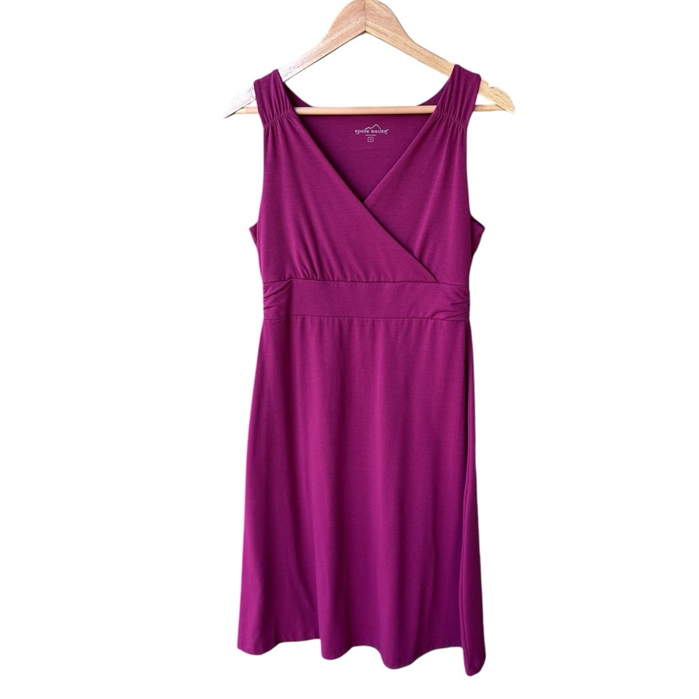 Eddie Bauer Dress Purple Stretch Preppy Business Casual Academia Active Medium